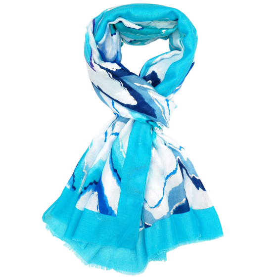 Pure Fashions Golden Waves Scarf Blue