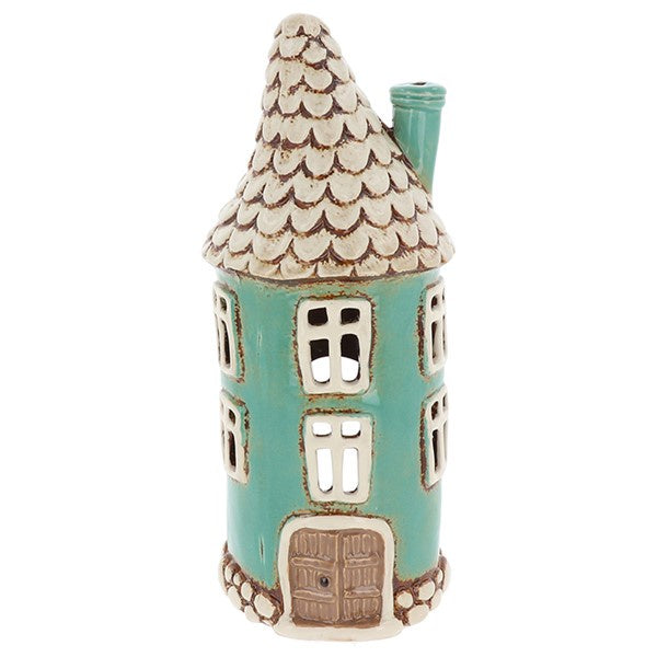 Village Pottery Round House Teal Tealight