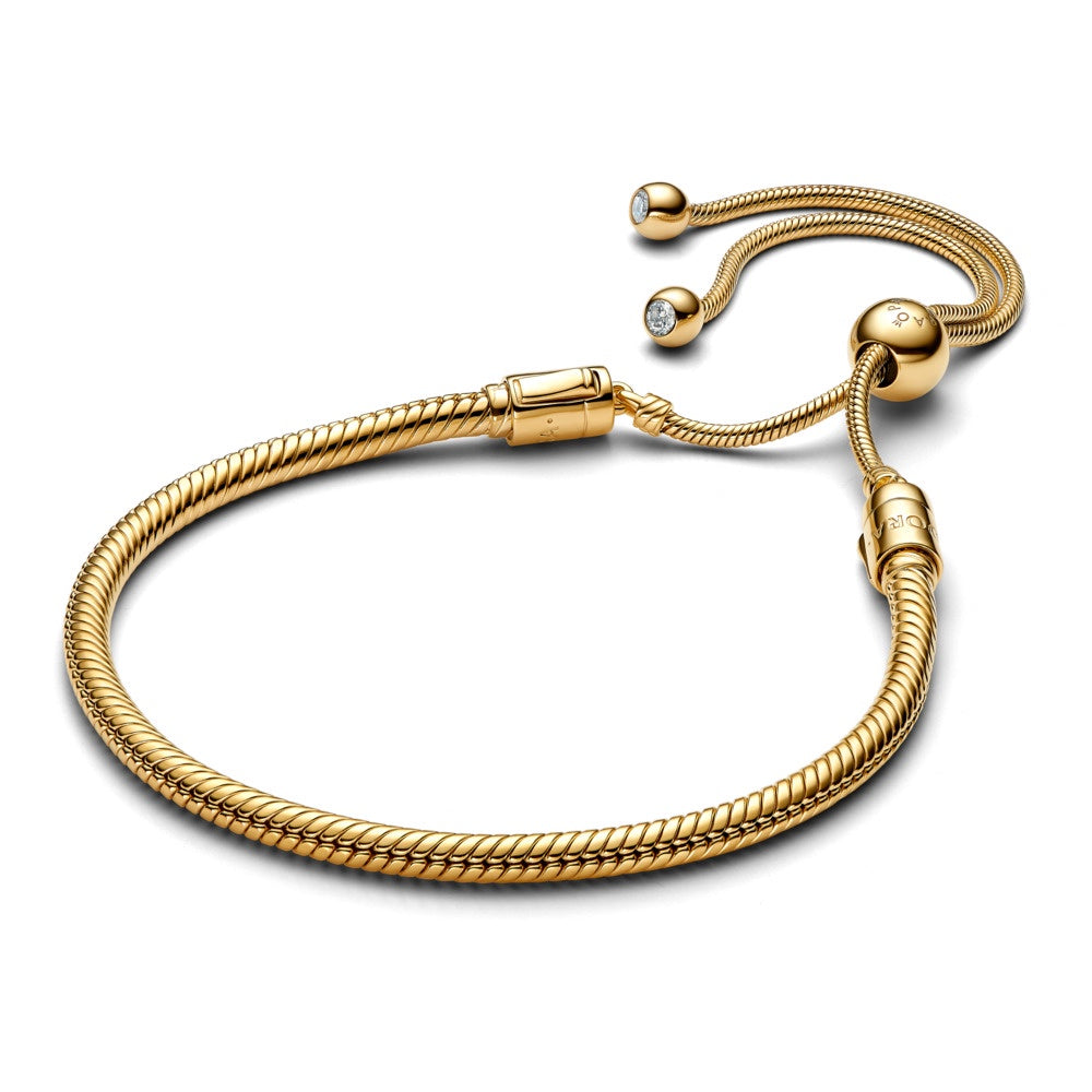 Pandora Gold Plated Snake Chain Slider Bracelet – Tylers