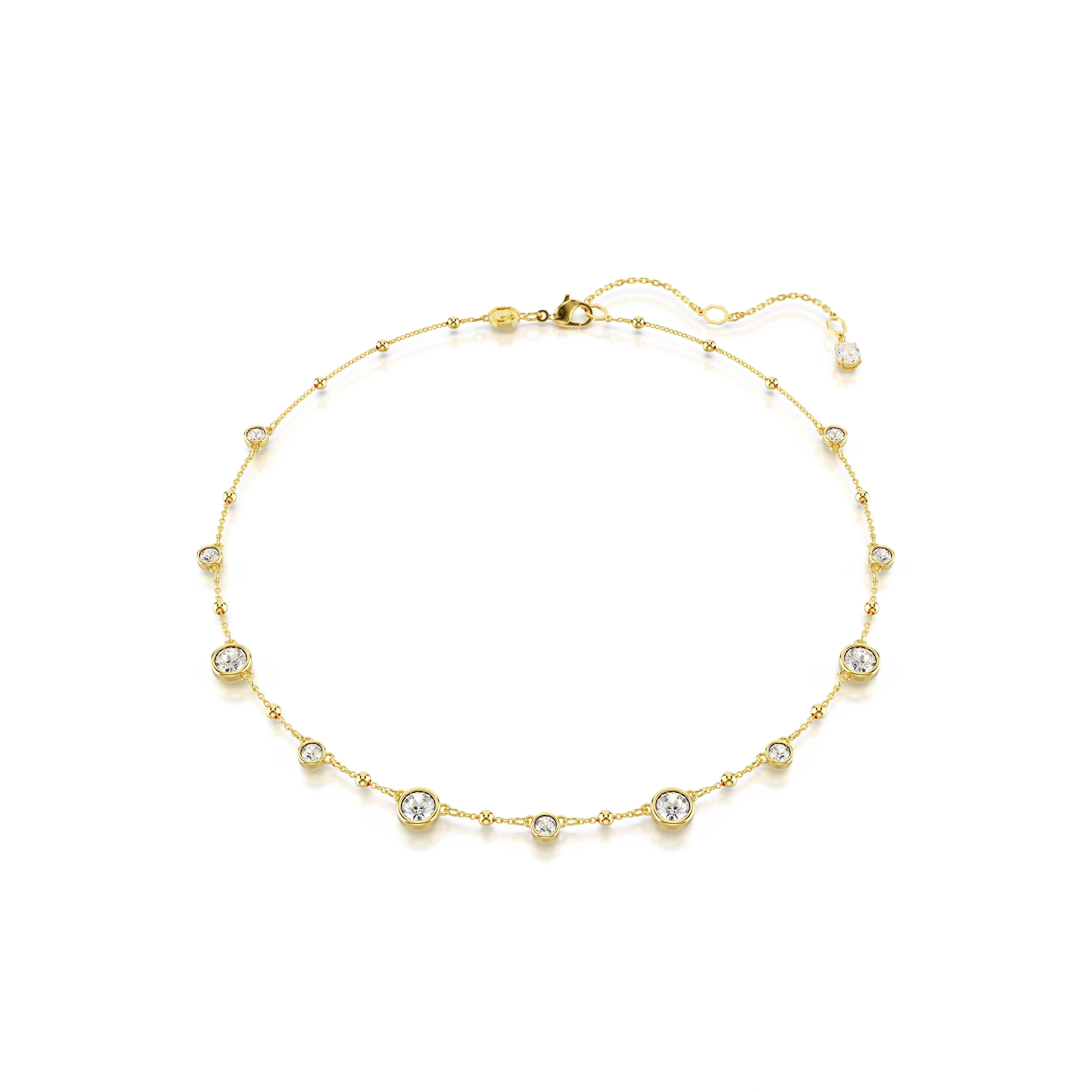 Swarovski Gold Tone Imber Round Cut Scattered Necklace