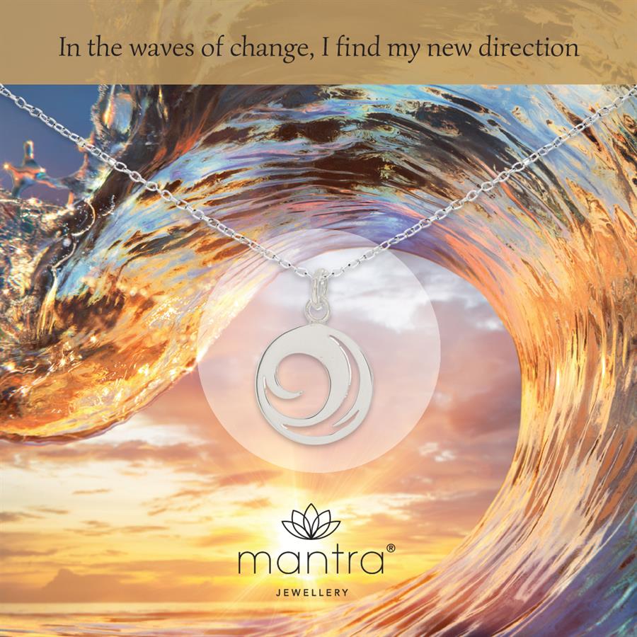 Mantra Wave Necklace | Sterling Silver