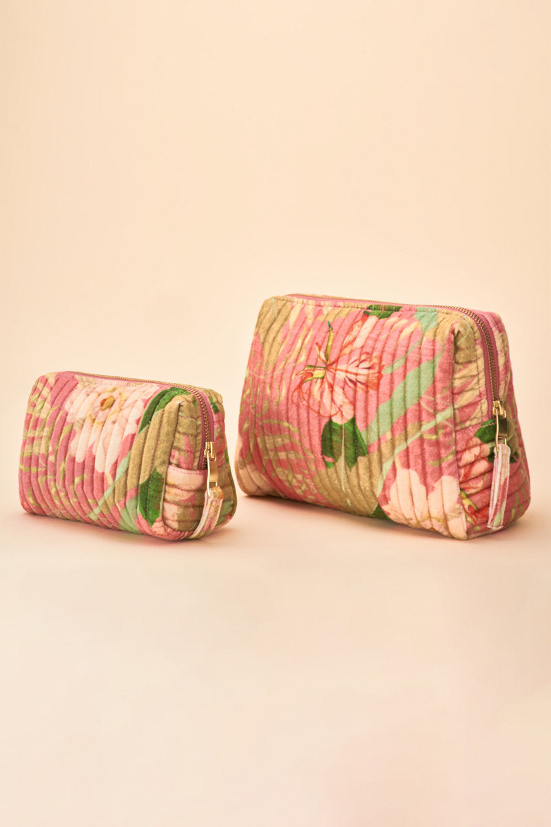 Powder Quilted Washbag - Delicate Tropical - Candy