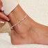 Joma Rose Quartz Silver Anklet