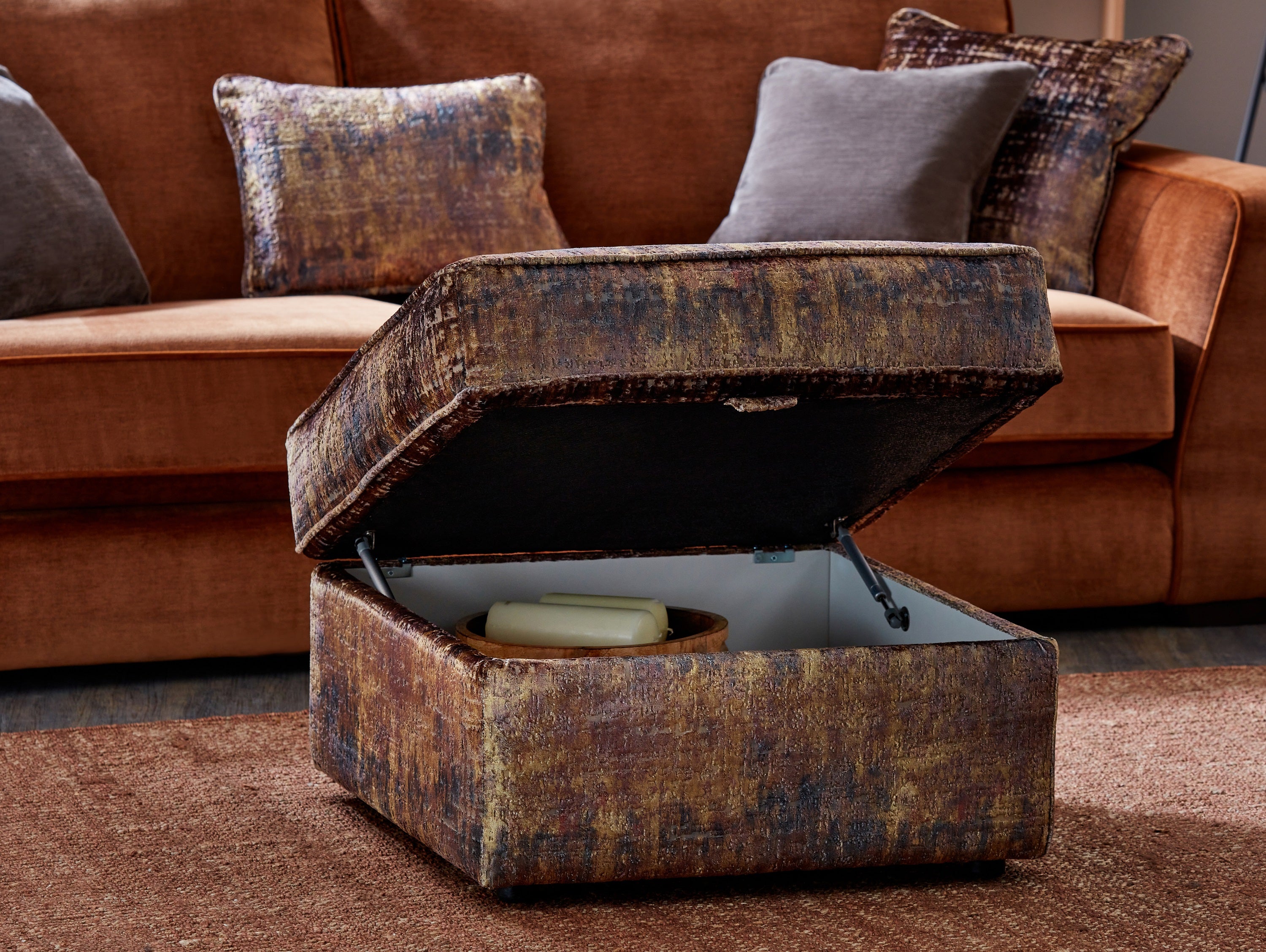 Carson Sofa Storage Footstool In Fabric D