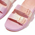 FitFlop iQushion Iridescent Two-Bar Buckle Slides Urban White Iridescent