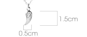 Mantra Angel Wing  Necklace | Sterling Silver