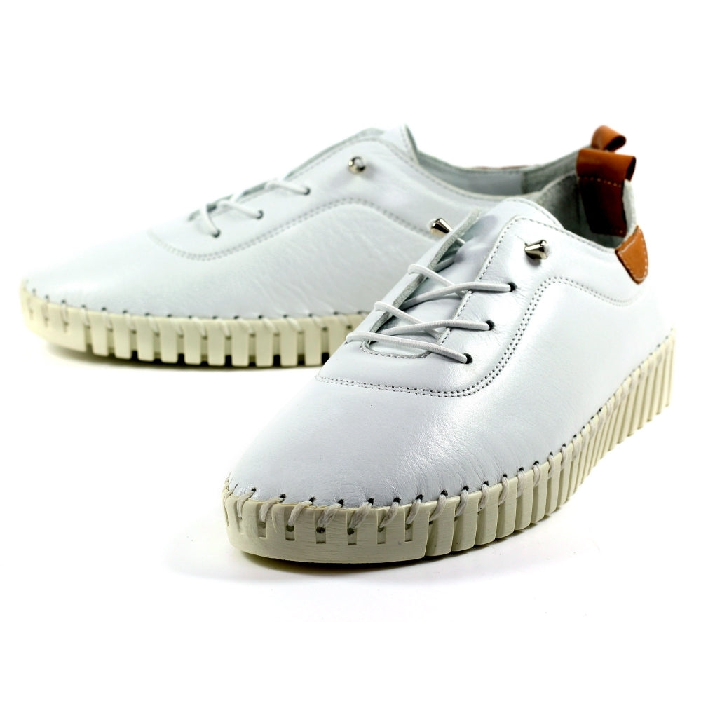 Lunar Flamborough White Leather Shoe