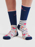 Thought Eva Heart Stripe Bamboo Socks Indigo Blue 4-7