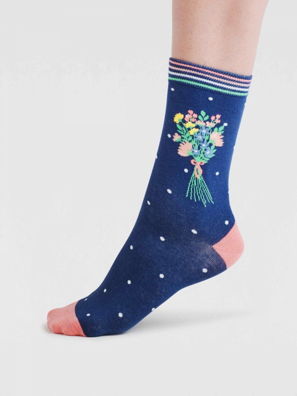 Thought Ivie You're The Best Organic Cotton Socks Indigo Blue 4-7