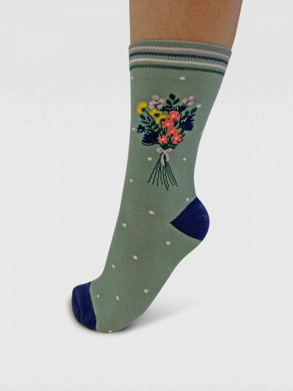 Thought Ivie You're The Best Organic Cotton Socks Pistachio Green 4-7