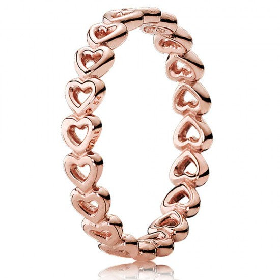 Pandora Sparkling Elevated Heart Ring in Pink, Size 56 | Pandora Rose