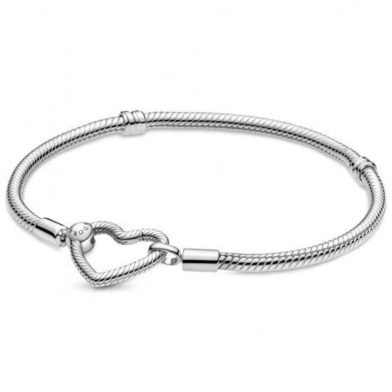 Pandora Moments Heart Closure Snake Chain Bracelet – Tylers
