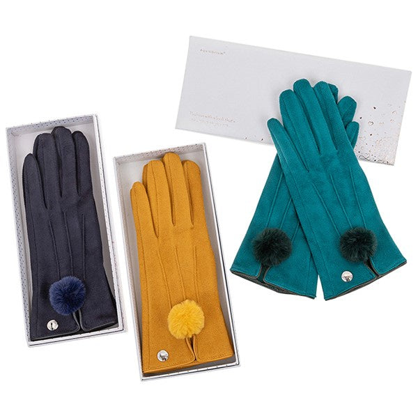 Stylish Pom Pom Gift Boxed Gloves