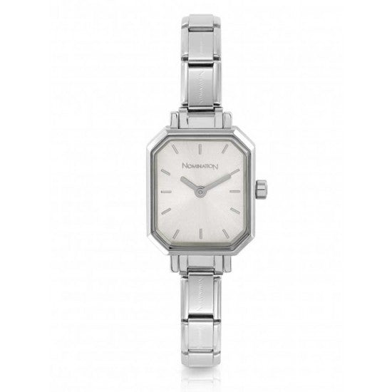 Nomination Watches- Stainless Steel Paris Rectangular Watch With Silver Face