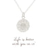Mantra Sunflower Necklace | Sterling Silver