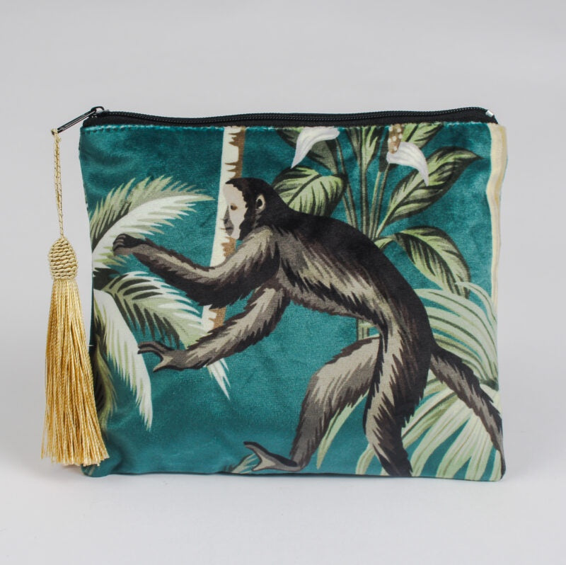 Purse Zip Monkey Forest Print