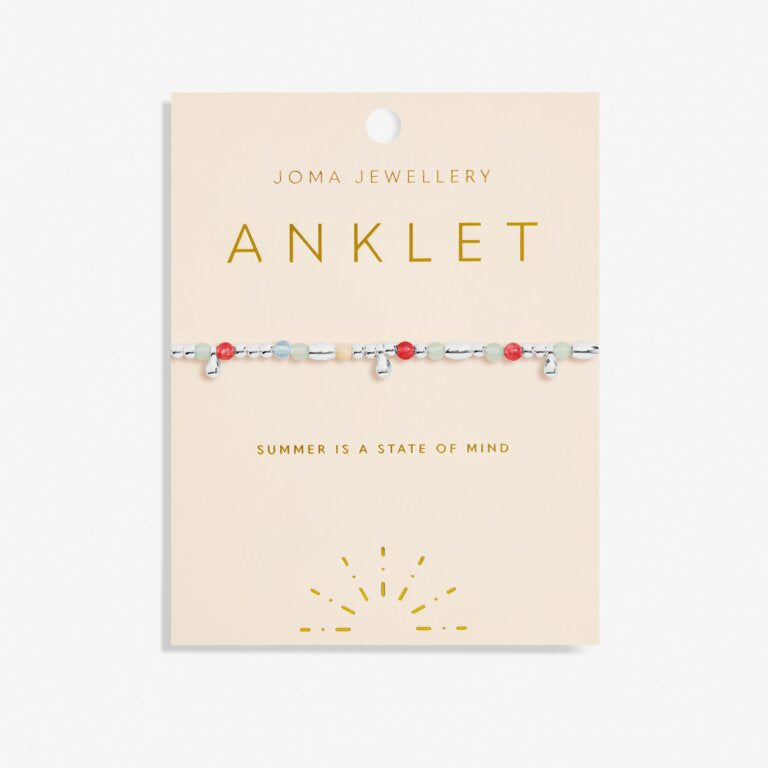 Joma Multistone Silver Anklet