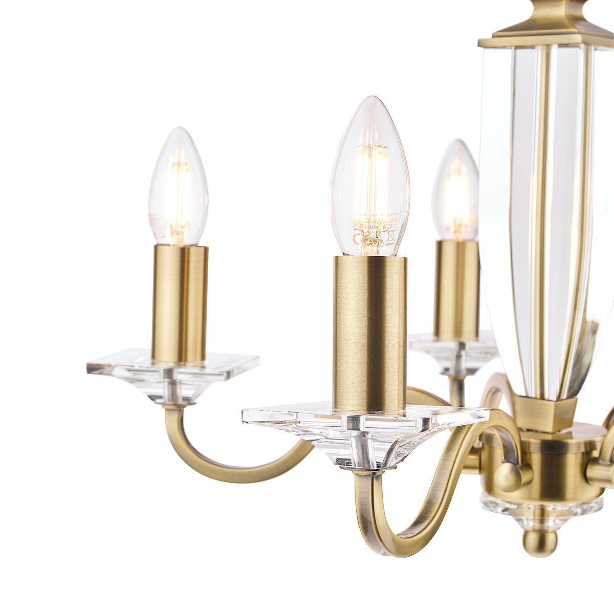 Laura Ashley Carson Cut Glass & Antique Brass LA3552999-Q   5 Light Ceiling Light Chandelier