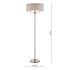 Laura Ashley Sorrento Brushed Chrome LA3570089-Q 3 Light Floor Lamp with Natural Shade