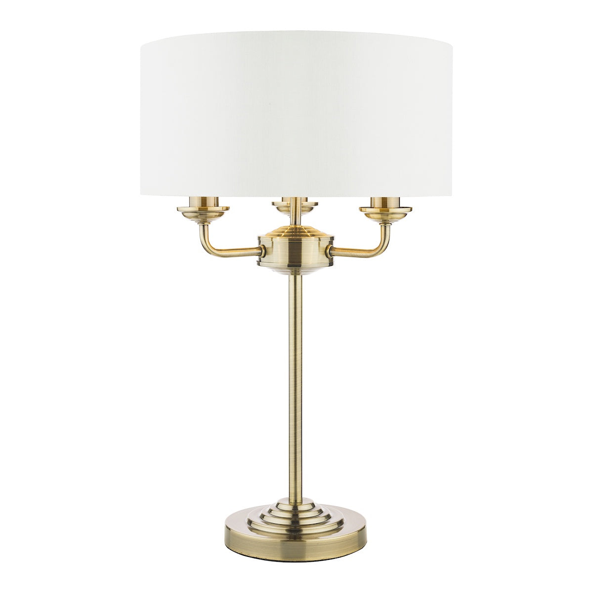 Laura Ashley Sorrento Antique Brass 3 Light LA3655967-Q Table Lamp with Ivory Shade