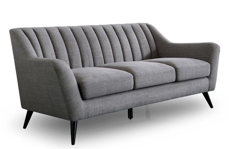 Linus Mid-Century Modern 2.5 Seater Sofa Soft Grey