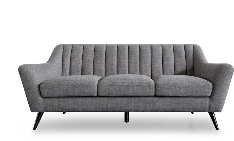 Linus Mid-Century Modern 2.5 Seater Sofa Soft Grey