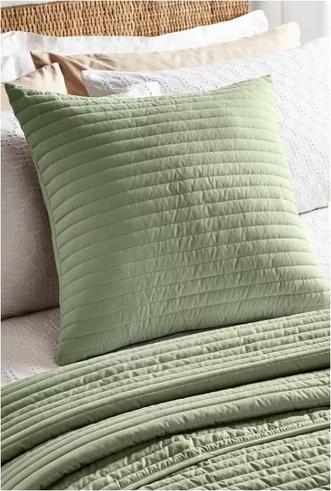 Bianca Sage Quilted Cushion
