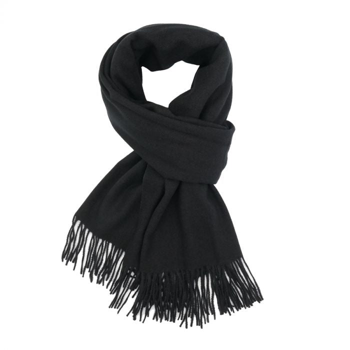 Red Cuckoo Thick Plain Scarf Black