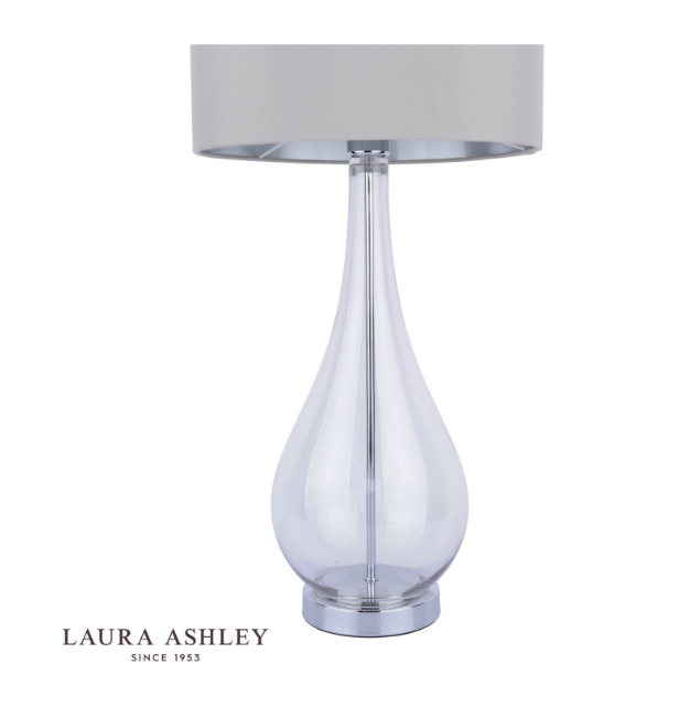 Bronant Table Lamp LA3756223-Q Smoked Glass And Polished Chrome With Shade