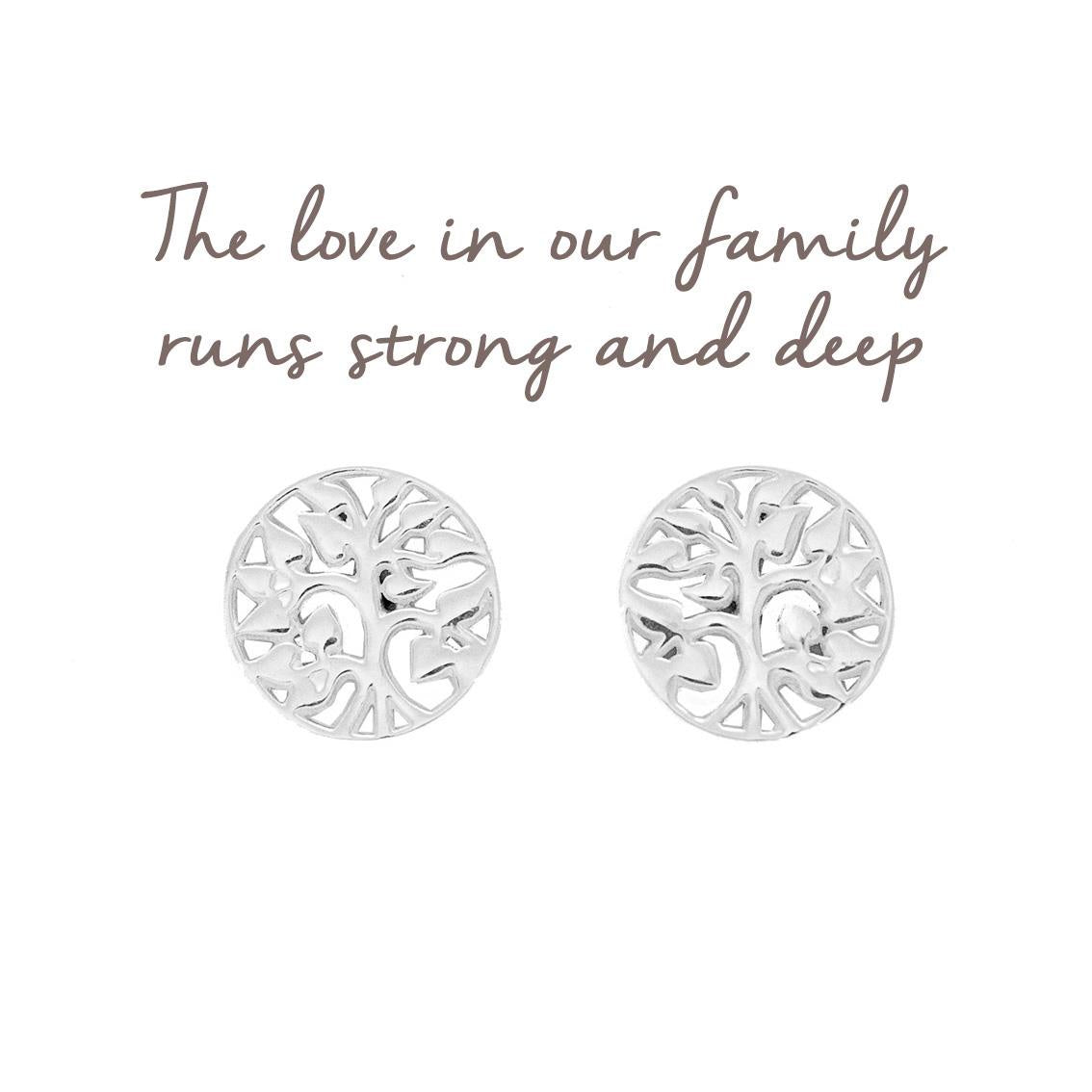 Mantra Family Tree Earrings | Sterling Silver