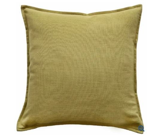 Malini Large Linen Blend Leaf Green Cushion
