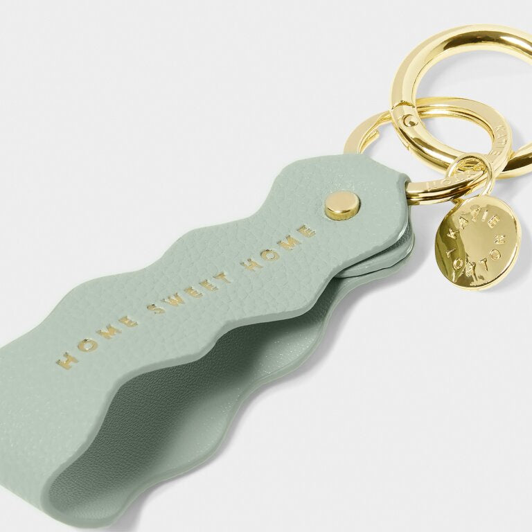 Katie Loxton Soft Sage Home Sweet Home Wave Keyring