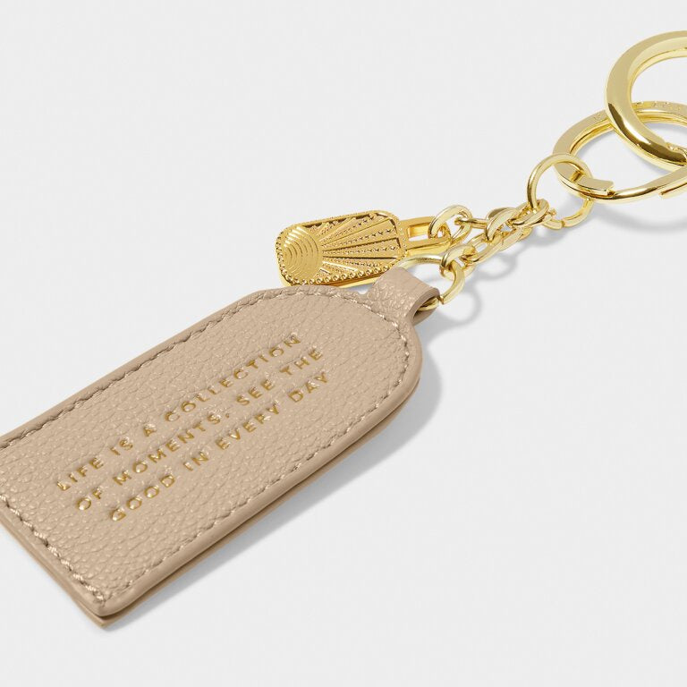 Katie Loxton Light Taupe Moments Charm Keyring