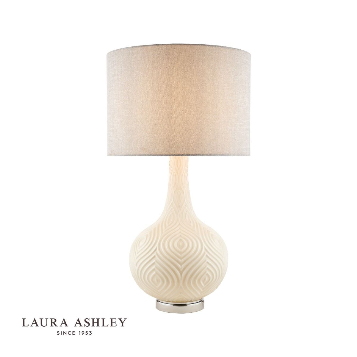 Laura Ashley Grace Painted Patterned Glass LA3742272-Q   1 Light Table Lamp with Shade