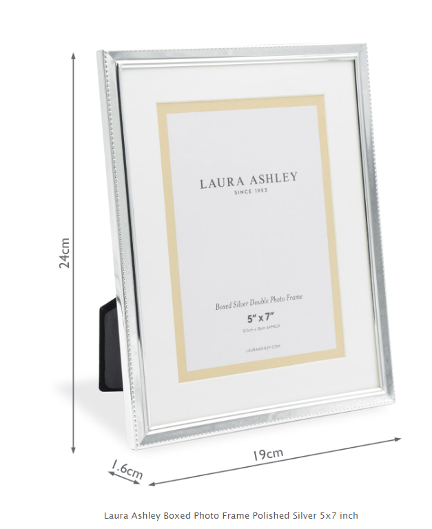 Laura Ashley Boxed 5 x 7 Photo frame Polished Silver LA3534802-Q