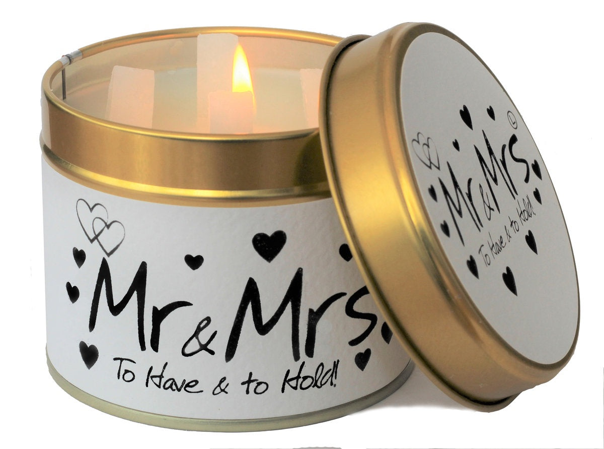Mr & Mrs Scented Candle Tin by Lilyflame