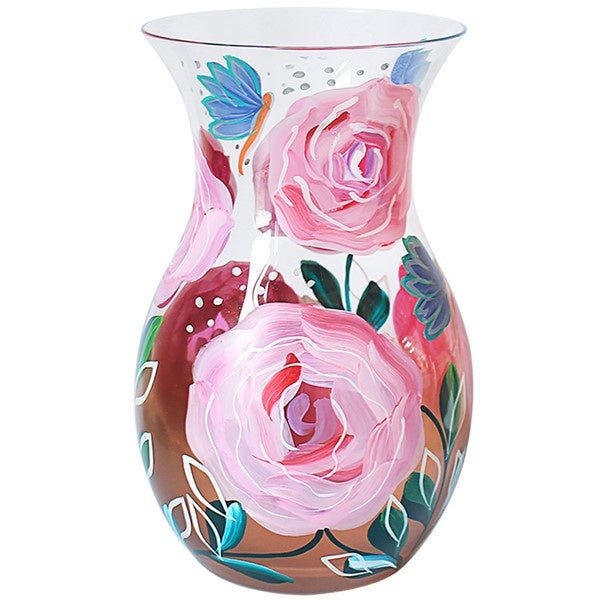 Flower Vase Roses Hour Glass