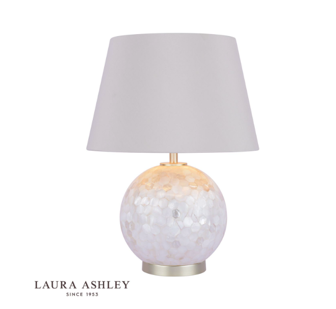 Laura Ashley Mathern table Lamp LA3756214-Q Cream Shell And Champagne With Shade