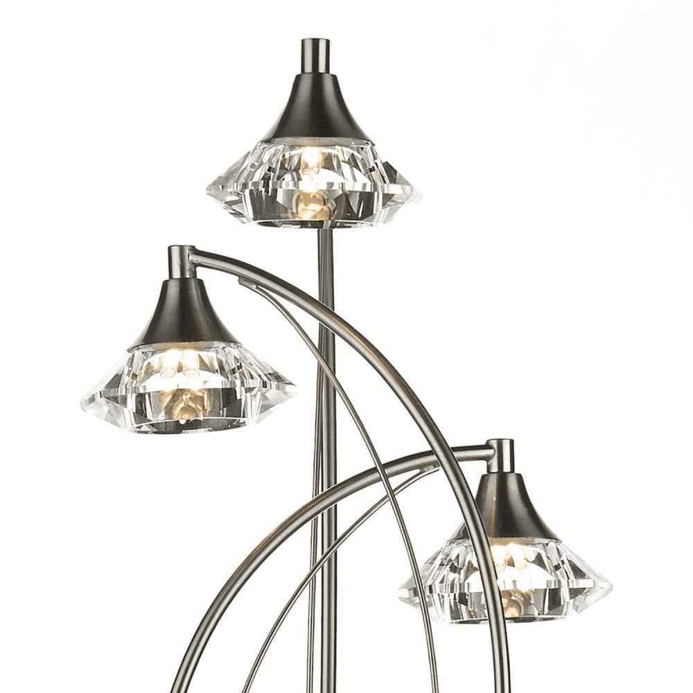 3 Light Floor Lamp - Satin Chrome