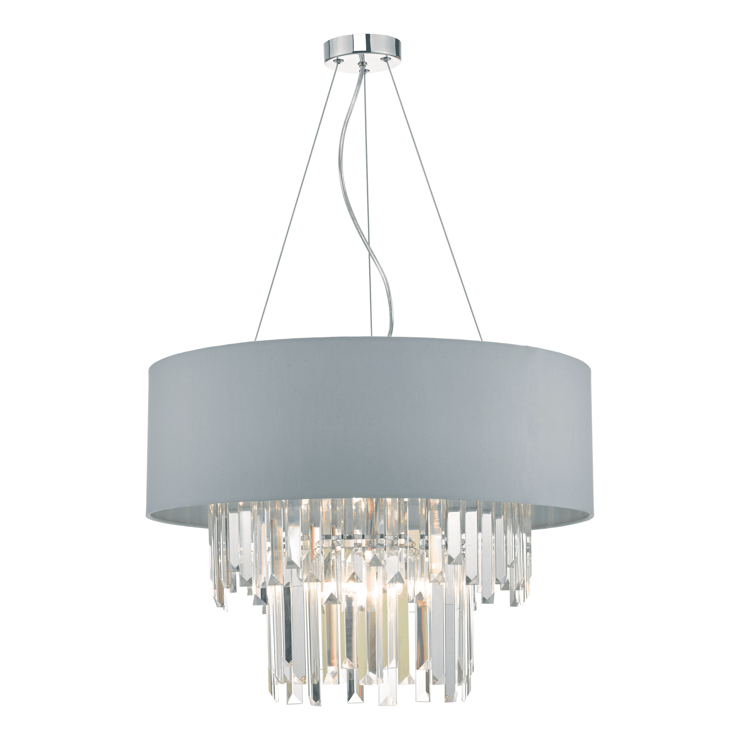 6 Light Pendant Ceiling Light With Grey Shade
