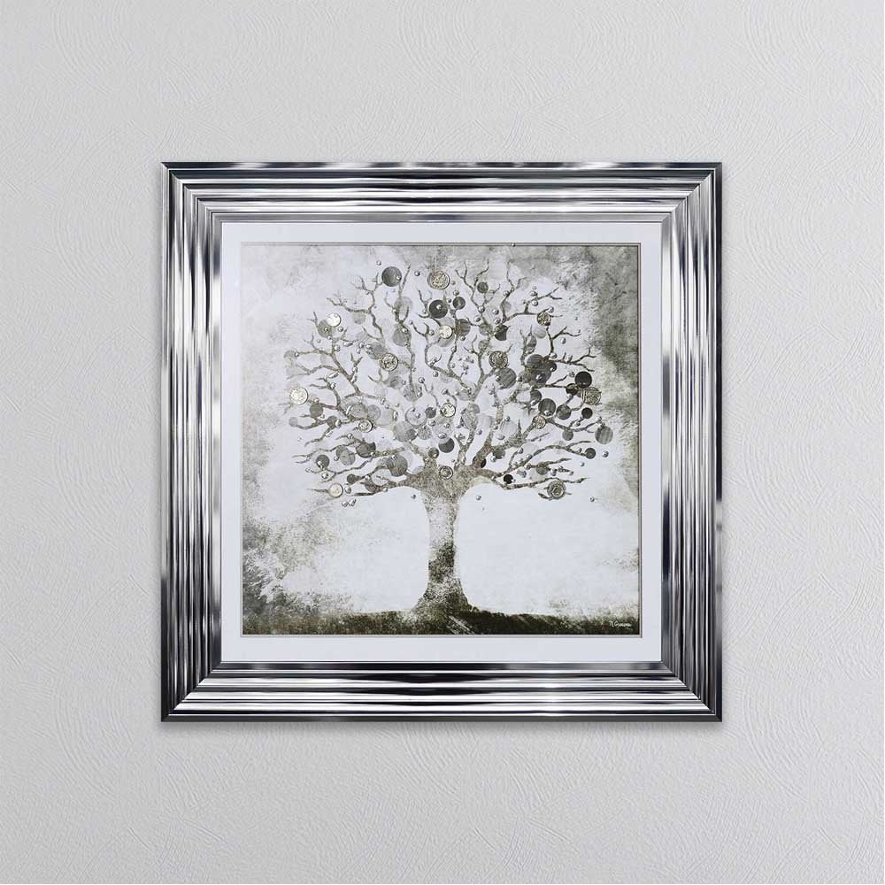 silver money tree picture Large Metallic Money Tree Picture – Tylers Department Store