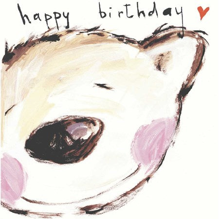Smiling Bear With Pink Cheeks Card