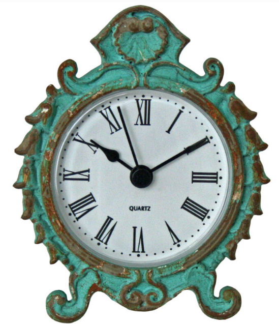 Small Verdigris Carriage Clock