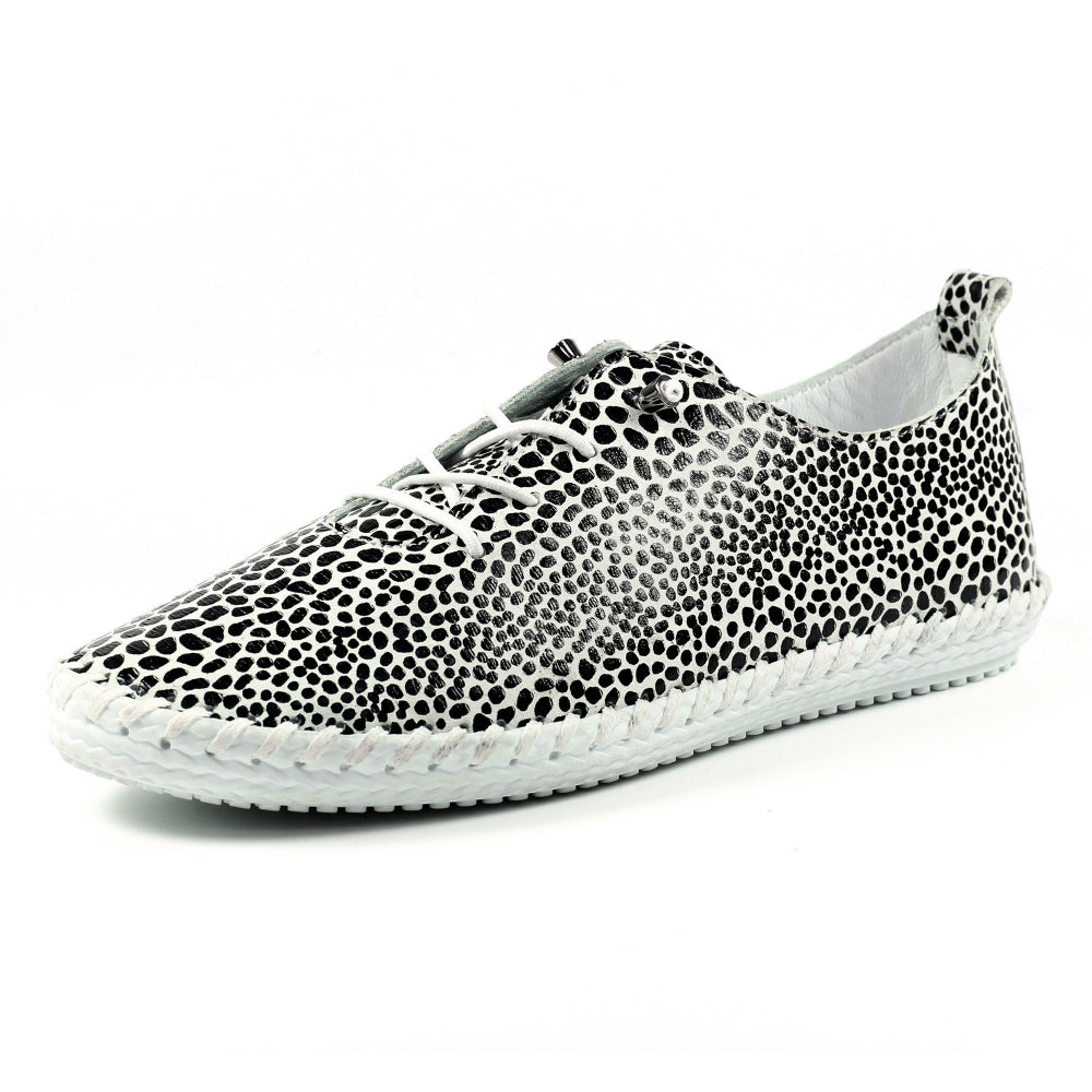 Lunar Whitby Spot Leather Plimsoll