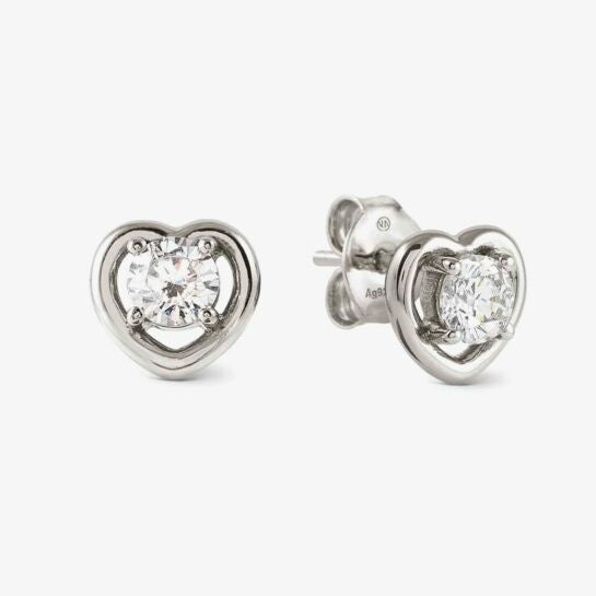 Nomination  Cosmic Love Heart Silver Earrings