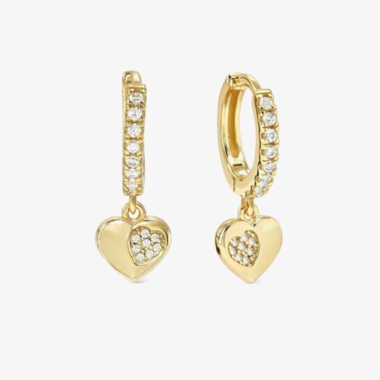 Nomination Gold Heart Petit Sparkle Hoop Earrings