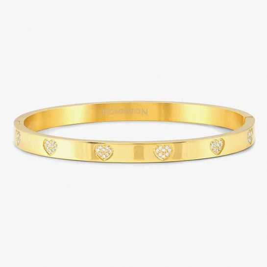 Nomination Pretty Bangles Heart Large Gold Bangle