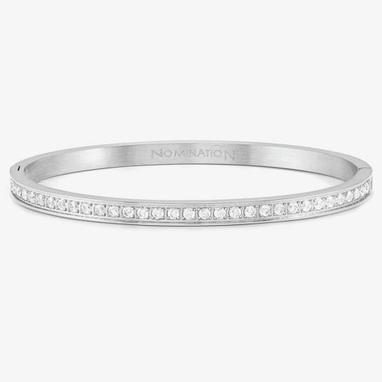 Nomination Pretty Bangles CZ Large Silver Bangle