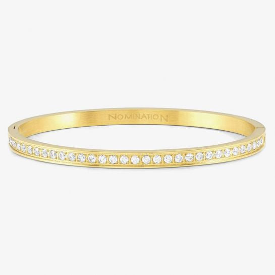 Nomination Pretty Bangles CZ Large Gold Bangle