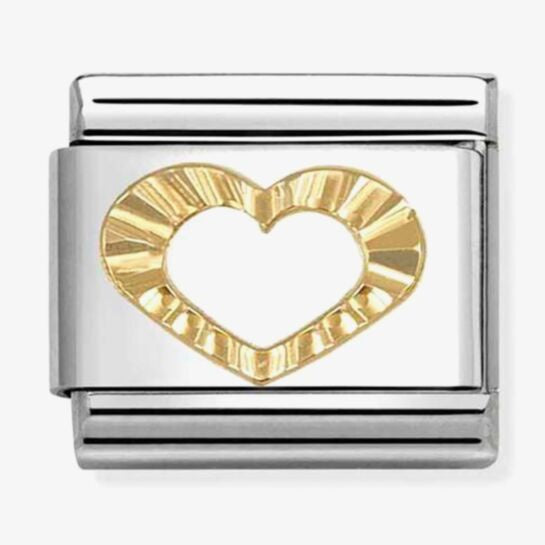 Nomination Gold Diamond Open Heart Charm